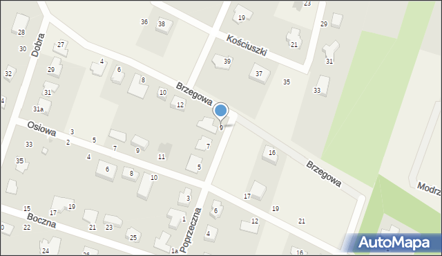 Ksawerów, Poprzeczna, 9, mapa Ksawerów