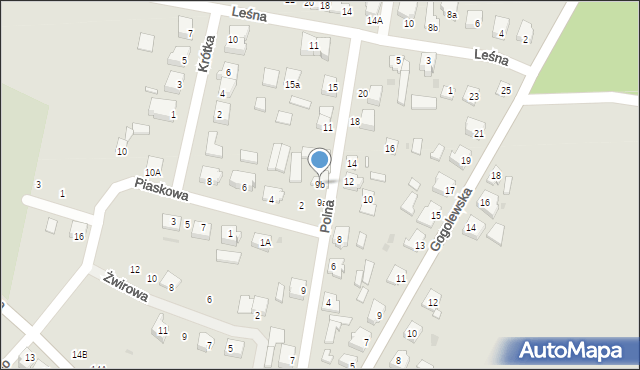 Książ Wielkopolski, Polna, 9b, mapa Książ Wielkopolski