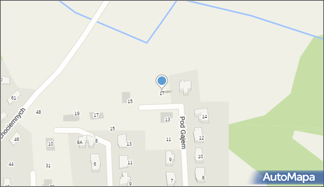 Książenice, Pod Gajem, 17, mapa Książenice