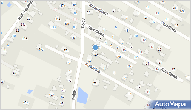 Książenice, Pojdy, ks., 74a, mapa Książenice