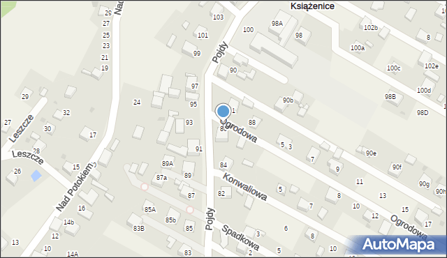 Książenice, Pojdy, ks., 86, mapa Książenice