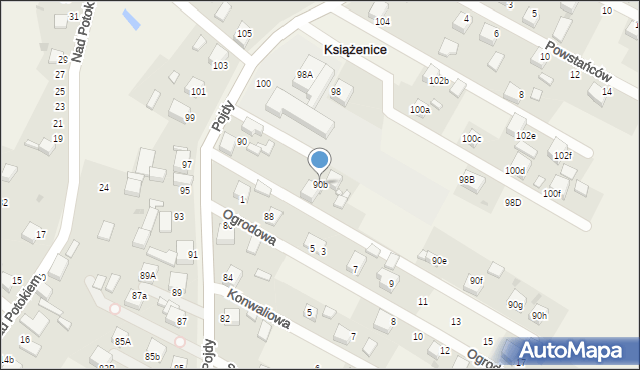 Książenice, Pojdy, ks., 90b, mapa Książenice