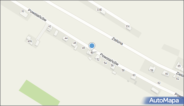 Książenice, Powstańców, 50, mapa Książenice