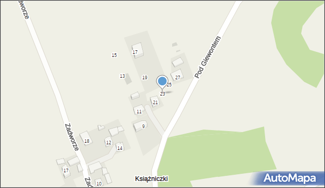 Książniczki, Pod Giewontem, 23, mapa Książniczki