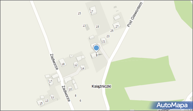 Książniczki, Pod Giewontem, 9, mapa Książniczki