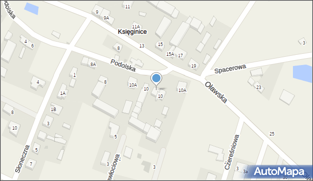 Księginice, Podolska, 18, mapa Księginice