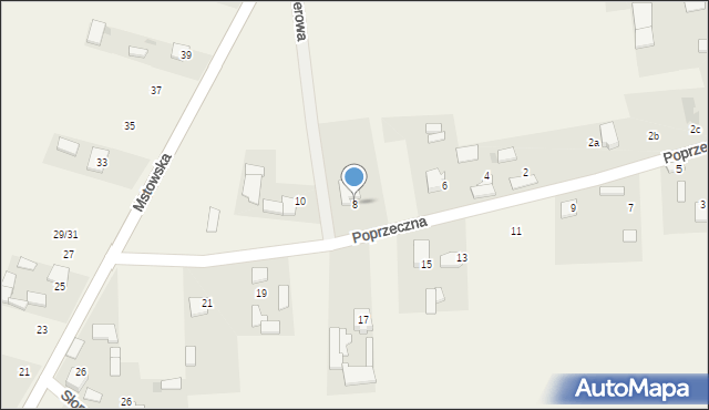 Kuchary, Poprzeczna, 8, mapa Kuchary