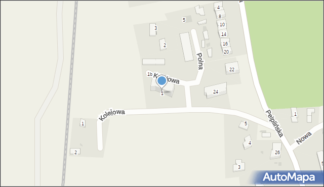 Kulice, Polna, 1, mapa Kulice