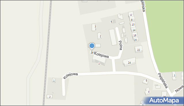 Kulice, Polna, 1b, mapa Kulice