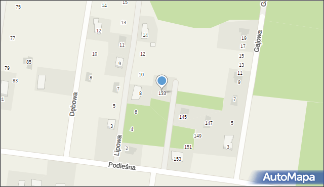 Kuriany, Podleśna, 133, mapa Kuriany