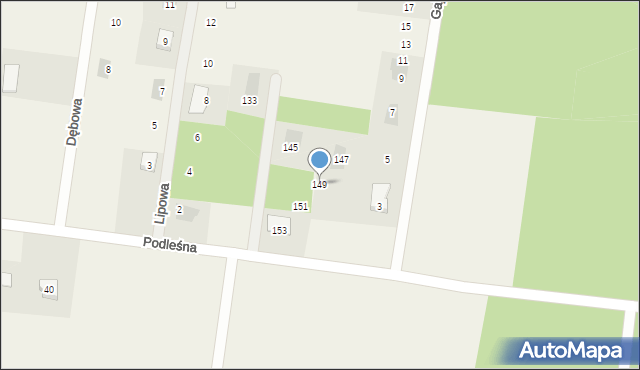 Kuriany, Podleśna, 149, mapa Kuriany