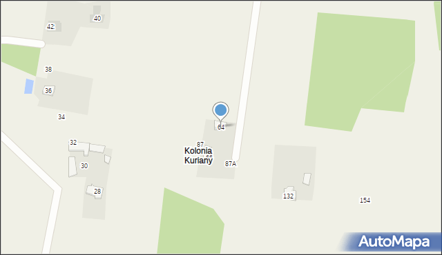 Kuriany, Podleśna, 64, mapa Kuriany