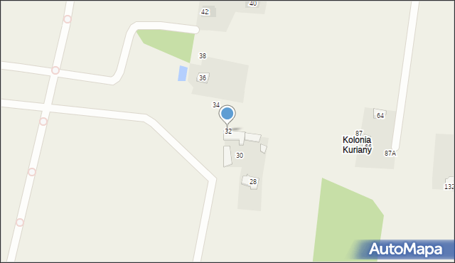 Kuriany, Polna, 32, mapa Kuriany