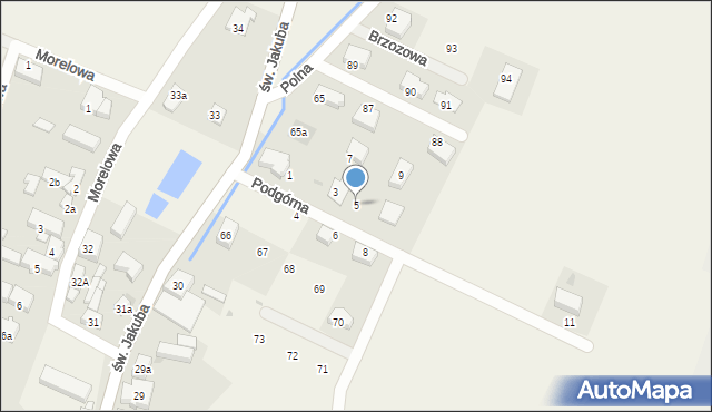 Kurowice, Podgórna, 5, mapa Kurowice