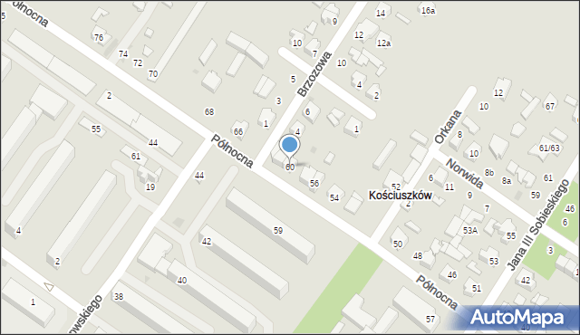 Kutno, Północna, 60, mapa Kutno