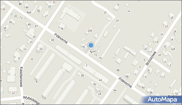 Kutno, Północna, 74, mapa Kutno