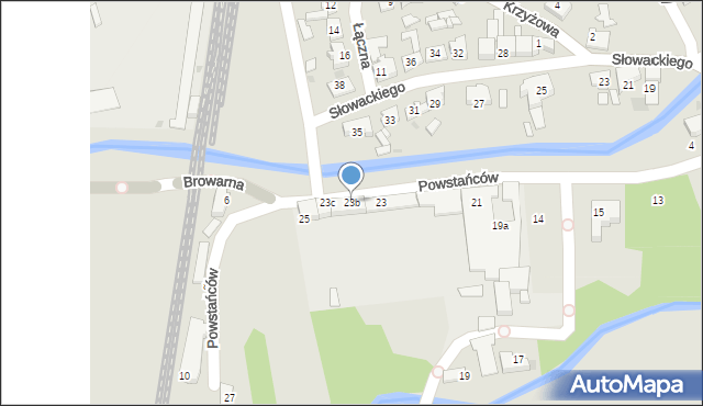 Kuźnia Raciborska, Powstańców, 23b, mapa Kuźnia Raciborska