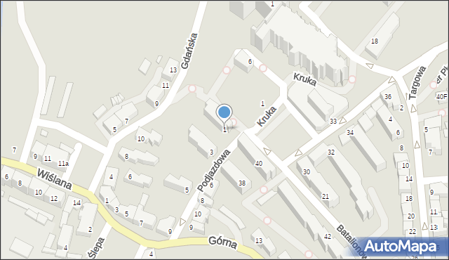 Kwidzyn, Podjazdowa, 1, mapa Kwidzyn