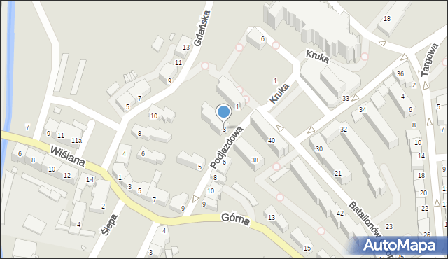 Kwidzyn, Podjazdowa, 3, mapa Kwidzyn