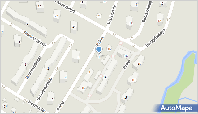 Kwidzyn, Polna, 1, mapa Kwidzyn