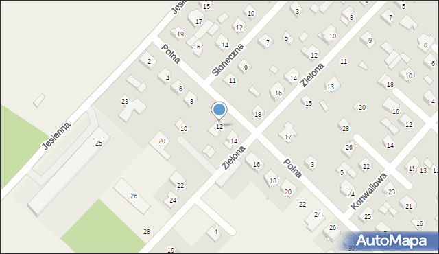 Łąck, Polna, 12, mapa Łąck