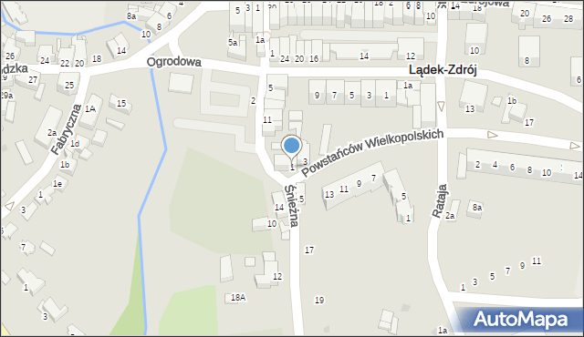 Lądek-Zdrój, Powstańców Wielkopolskich, 1, mapa Lądek-Zdrój