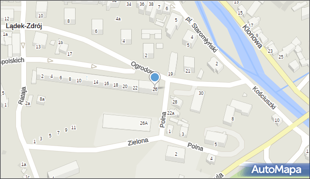 Lądek-Zdrój, Powstańców Wielkopolskich, 26, mapa Lądek-Zdrój