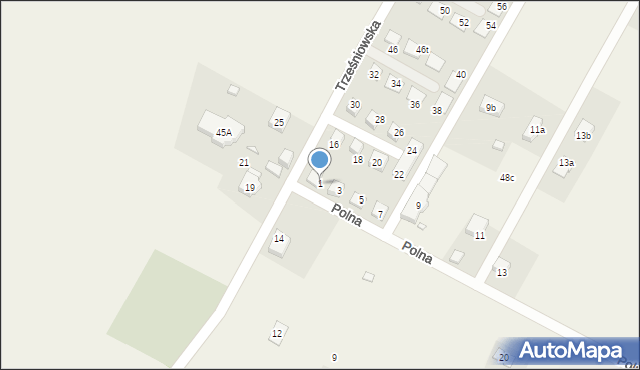 Łagówek, Polna, 1, mapa Łagówek