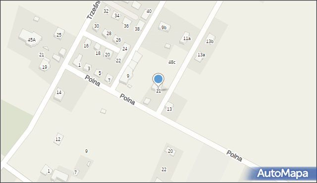 Łagówek, Polna, 11, mapa Łagówek
