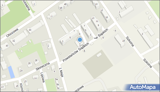 Łambinowice, Powstańców Śląskich, 1, mapa Łambinowice