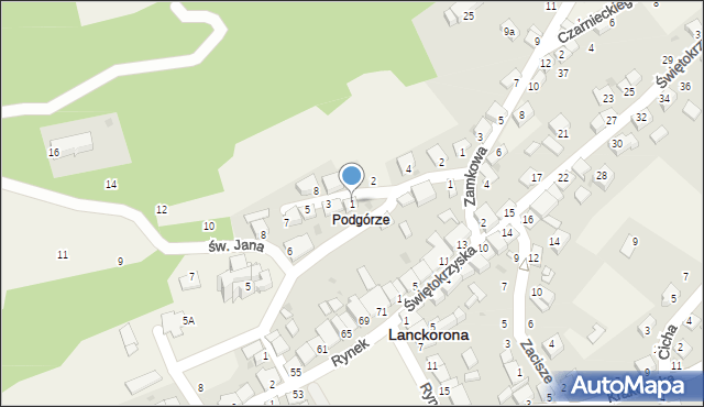 Lanckorona, Podgórska, 1, mapa Lanckorona