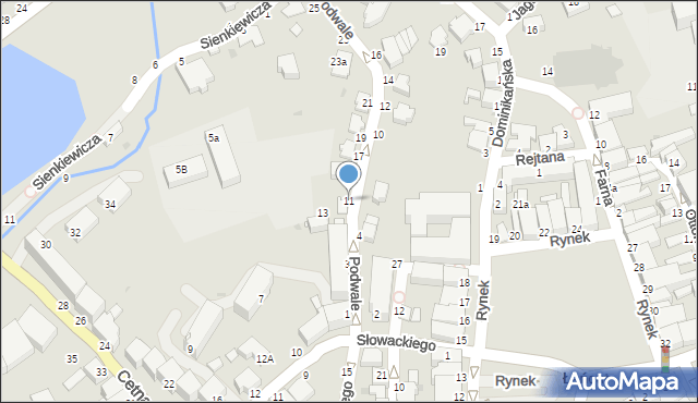 Łańcut, Podwale, 11, mapa Łańcut