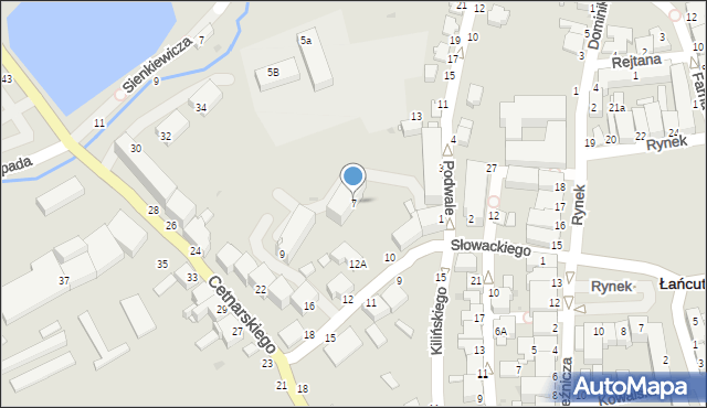 Łańcut, Podwale, 7c, mapa Łańcut