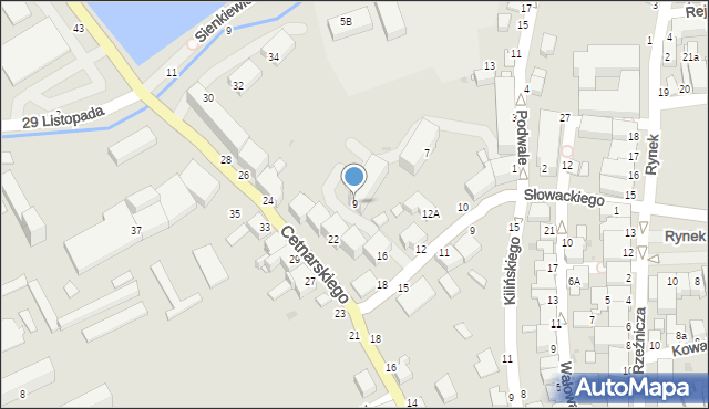 Łańcut, Podwale, 9, mapa Łańcut