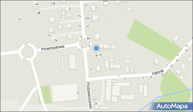 Łańcut, Podzwierzyniec, 6, mapa Łańcut