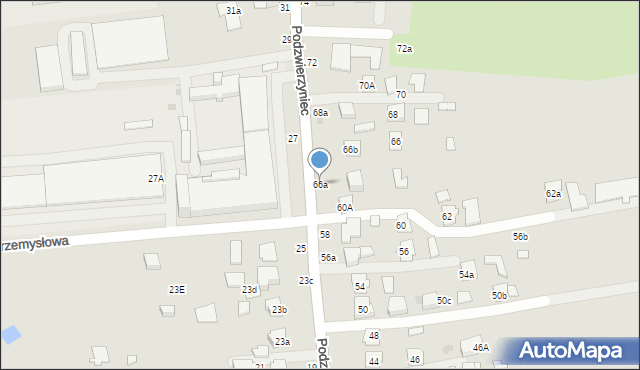 Łańcut, Podzwierzyniec, 66a, mapa Łańcut