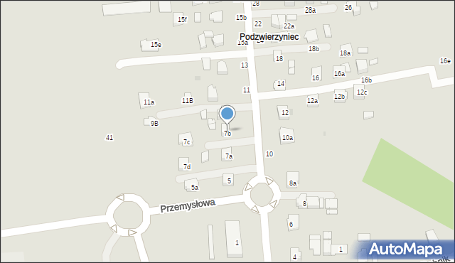 Łańcut, Podzwierzyniec, 7b, mapa Łańcut