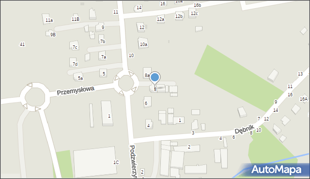 Łańcut, Podzwierzyniec, 8, mapa Łańcut