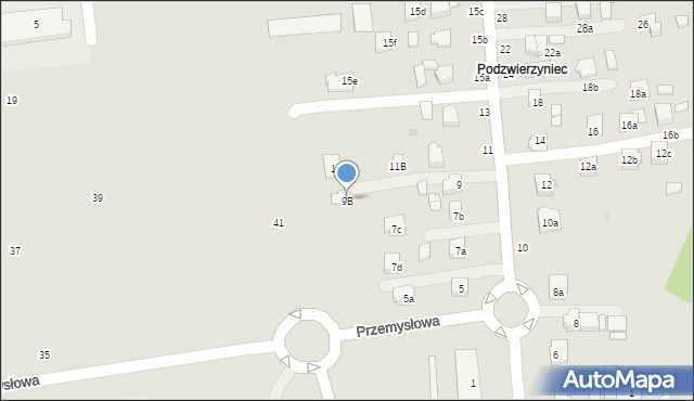 Łańcut, Podzwierzyniec, 9B, mapa Łańcut