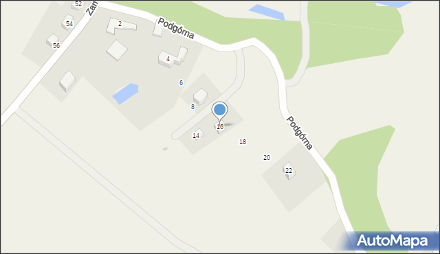 Łapalice, Podgórna, 16, mapa Łapalice