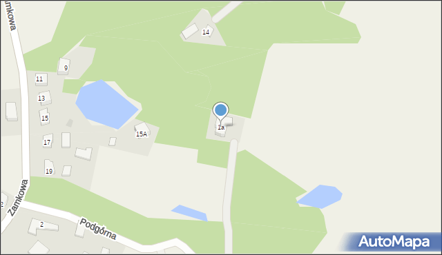 Łapalice, Podgórna, 1a, mapa Łapalice