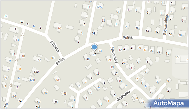 Łapy, Polna, 47, mapa Łapy