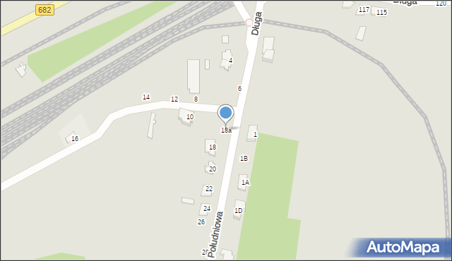 Łapy, Południowa, 18a, mapa Łapy