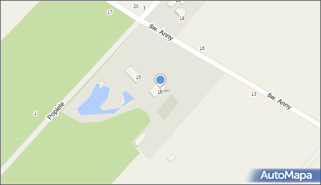 Lasek, Popiele, 16, mapa Lasek