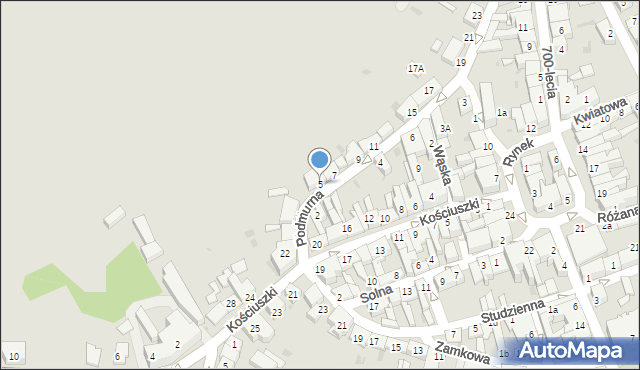 Łasin, Podmurna, 5, mapa Łasin