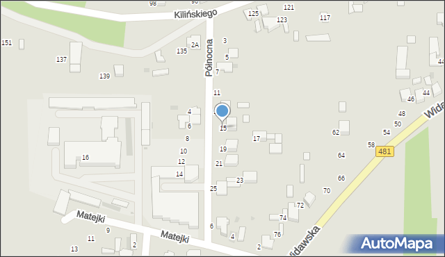 Łask, Północna, 15, mapa Łask