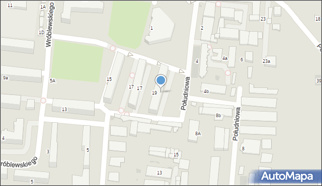 Łask, Południowa, 19, mapa Łask