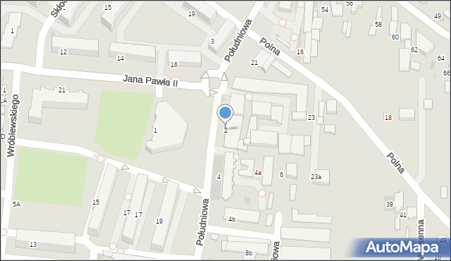 Łask, Południowa, 2, mapa Łask