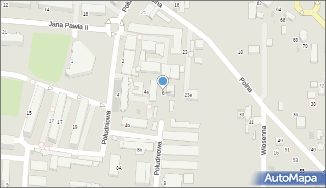 Łask, Południowa, 6, mapa Łask