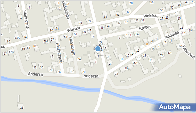 Łaskarzew, Polna, 3, mapa Łaskarzew